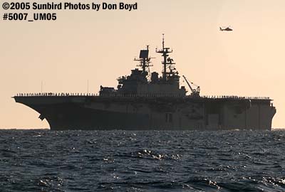 USS Bataan (LHD-5) approaching Port Everglades Inlet for Fleet Week 2005 military stock photo #5007