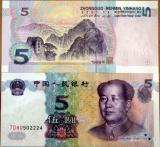 New 5 Yuan banknotes with Chairman Mao