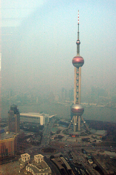 Oriental Pearl Tower from the Jin Mao Building