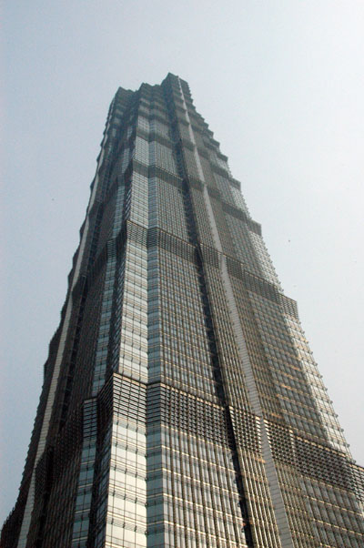 The Jin Mao Tower houses the Grand Hyatt on floors 54-87