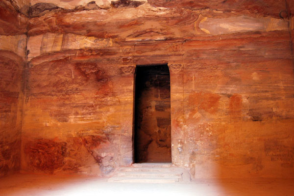 Inside the Treasury, built as the tomb of Nabataean King Aretas III