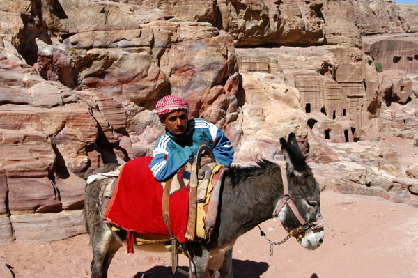 Locals offer their donkeys to take tourists up to the High Place of Sacrafice