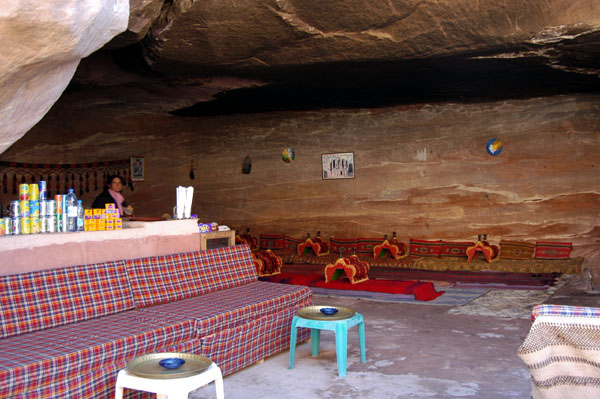 Tea shop in a cave across from the Monastery