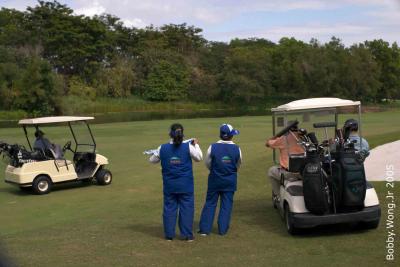 Our caddies were a great help. They drove you around, fetched our clubs, and helped us read the greens...