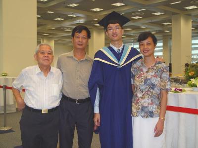 with parents and uncle