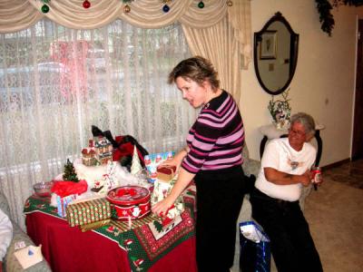 Diane selecting a gift