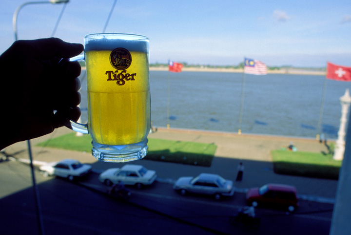 Tiger draught at the FCC restaurant, Phnom Penh. It doesn't get any better than this.