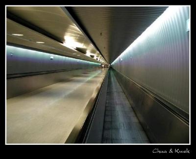 Tunnel of light at Germany Airport