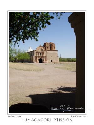 Mission framed w/ Pomagranet Tree & Wall