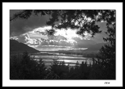 Fraser River looking west ( b&w)