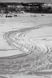 the winding path out on the ice