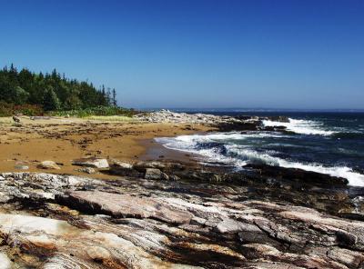 View up the beach (Maine)