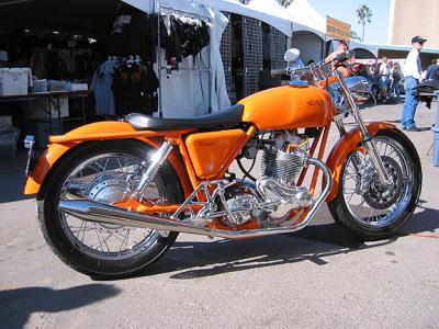 Orange Norton Commando Custom