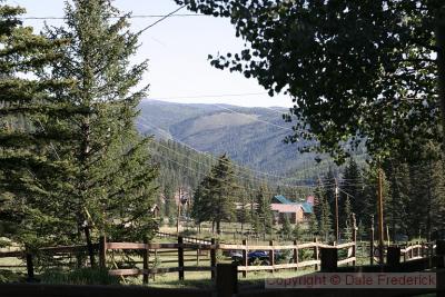 This is a view from in front of the cabin looking out towards the direction of the town of Red River.
