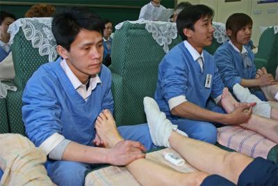 Sance de massage des pieds