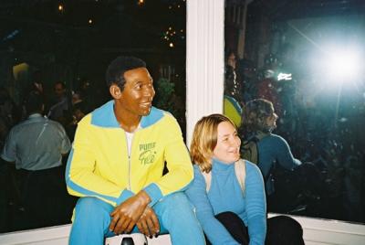 Julie and Pele checking out the talent.