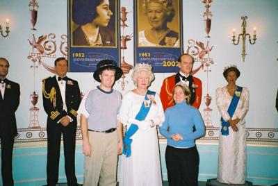 With the royals, didn't want to put our arms around Lizzy as we felt disrespectful.