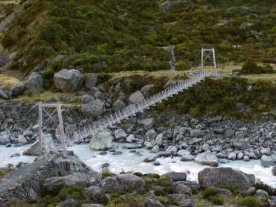 Footbridge over glacial stream