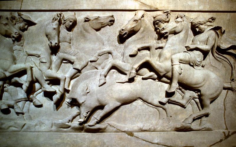 Lycian Sarcophagus boar hunt