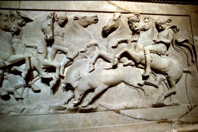 Lycian Sarcophagus boar hunt