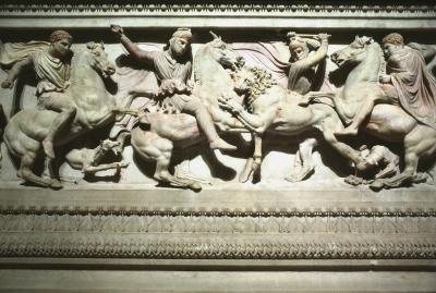 Alexander Sarcophagus lion hunt