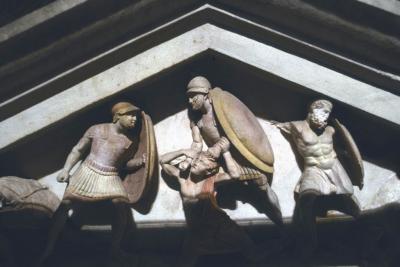 Alexander Sarcophagus pediment battle