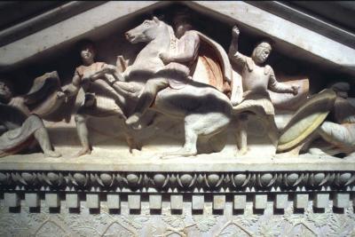 Alexander Sarcophagus pediment battle