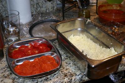 Ingredients for pizza's.