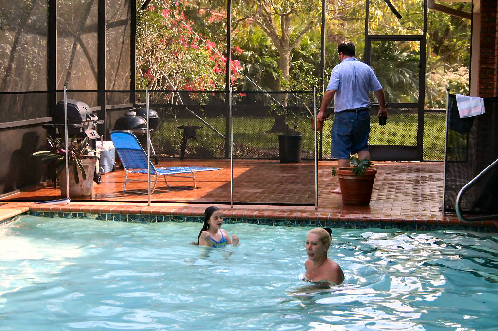Taking a dip.