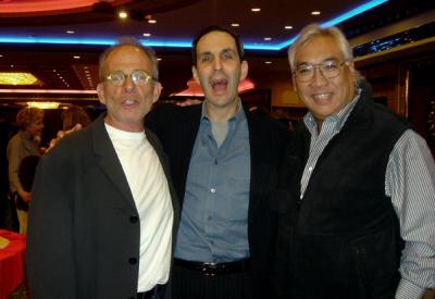 Mike looks like he's in a bit of pain ... is it Ron or Richard who's standing on his foot?