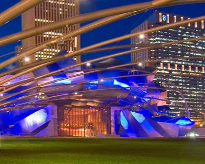 Millenium Park stage at dusk