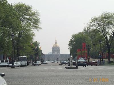 Looking down the Champs Elysses
