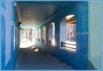 Bottom of the bridge over Queen & McGee Streets