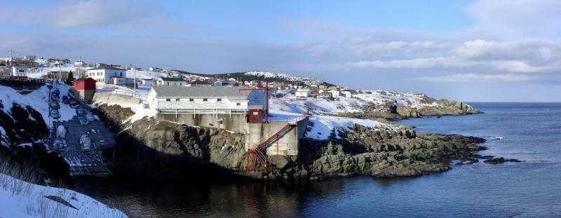 Panorama of north side of Pouch Cove - winter, 2004