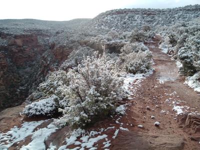 snow along the rim