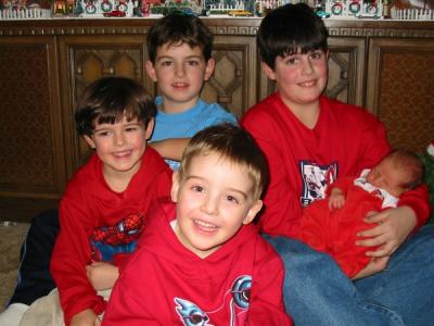 LIam, Max (in blue), Jake, Brandon and Trent -- Sorry Cheryl - Boys - 5, Girls - 0!!!!