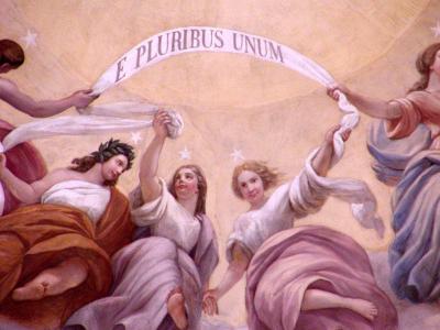 Detail, painting on the rotunda ceiling