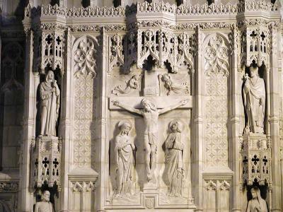 Detail, chapel carved from marble in situ