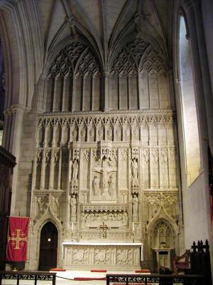 Chapel reredos carved in situ