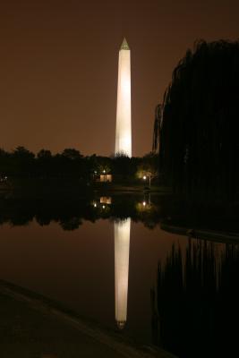 DC monuments by spotlight