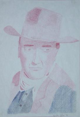 JOHN WAYNE 
Line drawing by Keri Ann