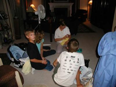 first visitors at home- the ellis's are checking joey out!