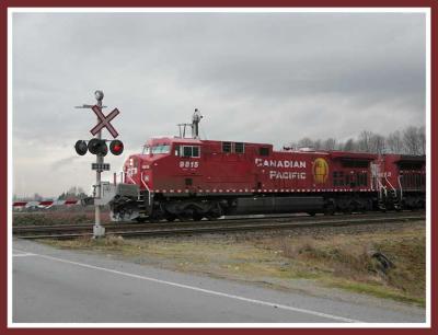 Heading thru the crossing on a rainy day.