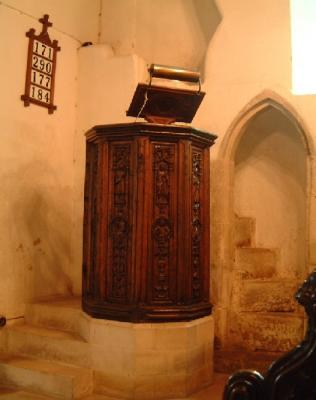 Carved pulpit, St Lawrence