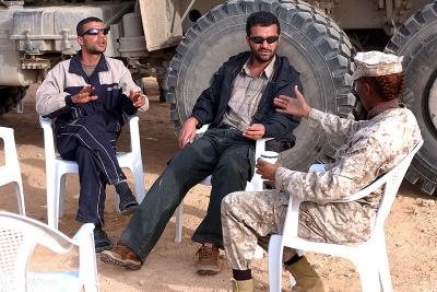 group of Iraqi election workers