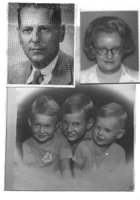 Dad (1940's), Mom (1960's), Dick, Al, Dean, about 1947