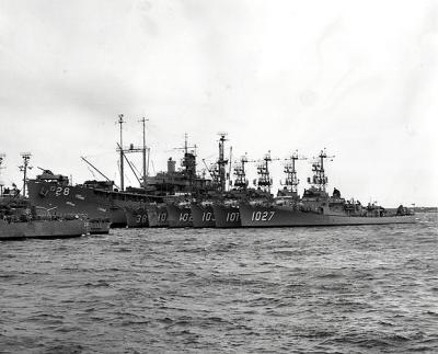 AN102 , Destroyers, and Desrtoyer Escorts  at pier one, Newport, RI, 1961-62