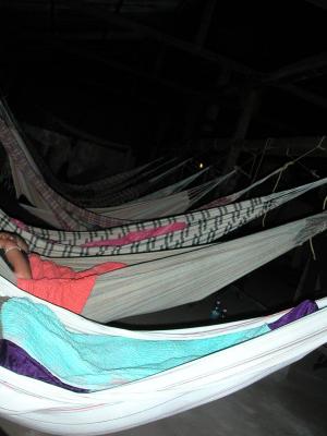 Hammocks in our camp