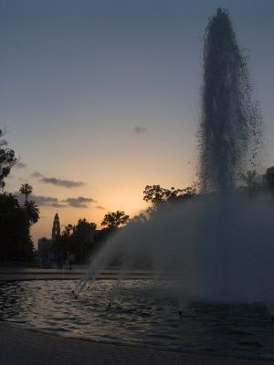 Evening fountain by Richard B