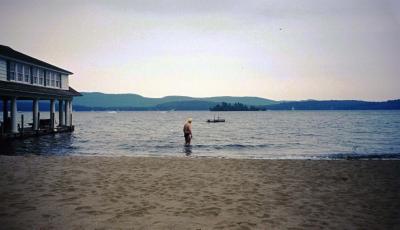 Peter Swimming in Lake George